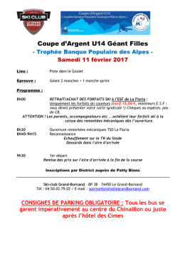 Coupe d`Argent U14 G&eacute;ant Filles
