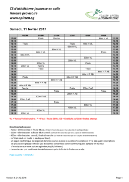 Horaires - SFG Collombey