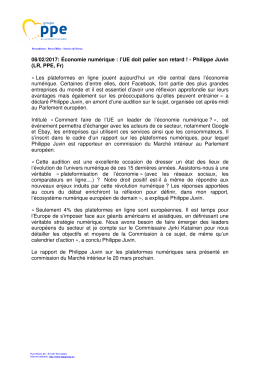 08/02/2017: &Eacute;conomie num&eacute;rique : l`UE doit palier son retard