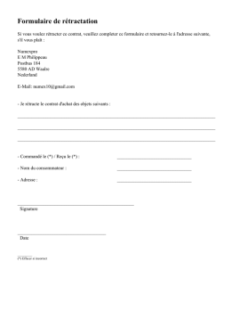 Formulaire de r&eacute;vocation et informations sur le droit de - MA