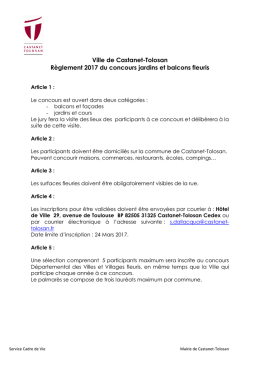 Ville de Castanet-Tolosan Règlement 2017 du concours jardins et
