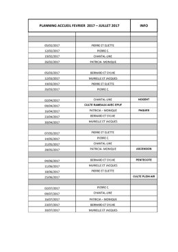 planning accueil fevrier 2017 - juillet 2017