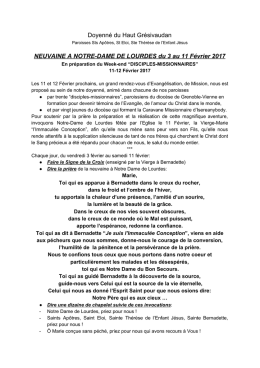Neuvaine ND de Lourdes 2017 - Paroisses catholiques du Haut