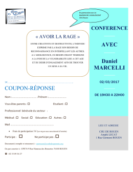 COUPON-R&Eacute;PONSE AVEC Daniel MARCELLI