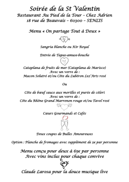 Soirée de la St Valentin - Office de tourisme de Senlis