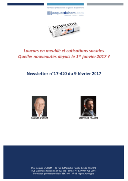 Newsletter n&deg;17-420 du 9 f&eacute;vrier 2