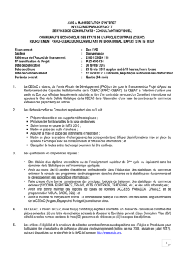 avis a manifestation d`interet n&deg;07/ci/fad/parci