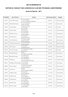 056 CD MORBIHAN 56 EDITION DU 06/02/2017 DES