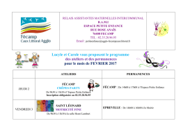 Lucyle et Carole vous proposent le programme des ateliers et des