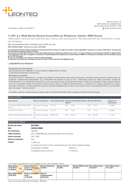 11.40% pa Multi Barrier Reverse Convertible sur