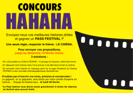 Festival CONCOURS HAHAHA Envoyez vos histoires drôles sur le