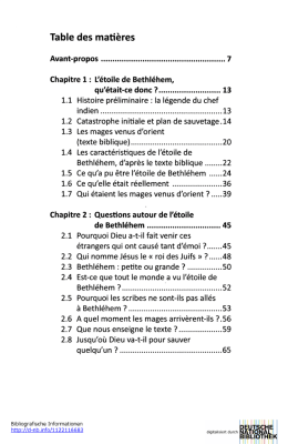 Table des matières