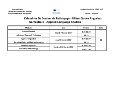 Calendrier De Session de Rattrapage
