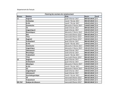 Niveau Matière Date Heure Local L1 Anglais1 jeudi 9 février 2017