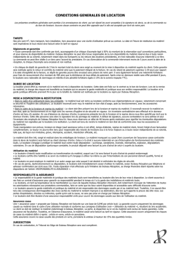 Conditions Générales de Location