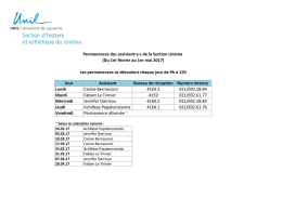 Permanences assistant·e·s - Semestre printemps 2017