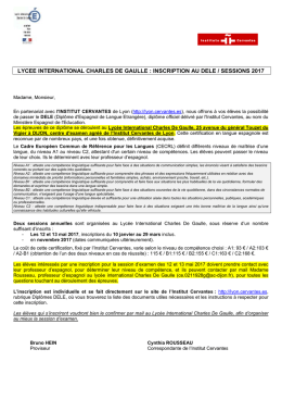 lycee international charles de gaulle : inscription au dele / sessions