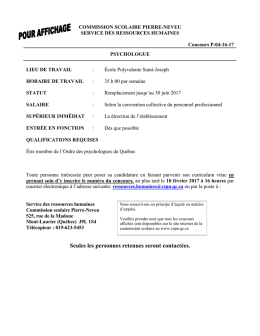 Consulter cette offre d`emploi - Ordre des Psychologues du Qu&eacute;bec