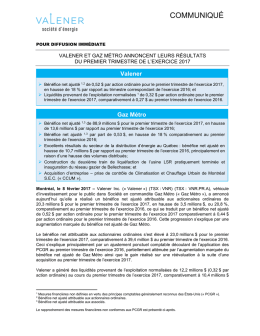 gaz métro enregistre de bons résultats pour le deuxième