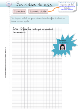 Correction Ecoute la dict&eacute;e