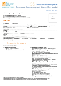 Dossier d`inscription - Pole formation santé