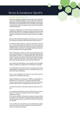 Conditions generales de vente