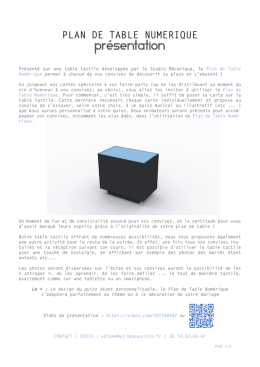 Plan de table numérique - Présentation