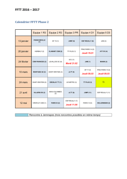 FFTT 2016 &ndash; 2017