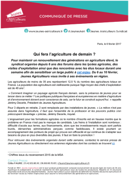 Qui fera l`agriculture de demain