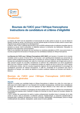Instructions de candidature et crit&egrave;res d`&eacute;ligibilit&eacute;