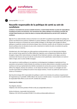 Nouvelle responsable de la politique de sant&eacute; au sein de curafutura