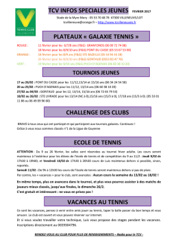tcv infos speciales jeunes fevrier 2017 plateaux &laquo; galaxie tennis