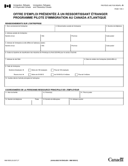 IMM 5650 F - Citoyenneté et Immigration Canada