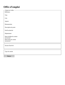 Offre d`emploi