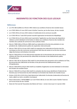 indemnites de fonction des elus locaux