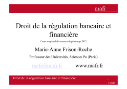 Droit de la régulation bancaire et financière