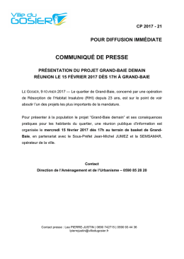 communiqu&eacute; de presse