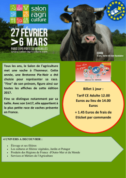 Billet 1 jour : Tarif CE Adulte 12.00 Euros au lieu de 14.00 Euros +