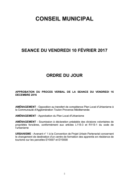 CONSEIL MUNICIPAL
