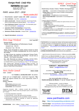 PANTHEATRE PARIS ATELIERS et COURS en GROUPE