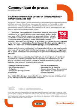 Communiqu&eacute; de presse