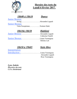 Horaire test du 6 février 2017