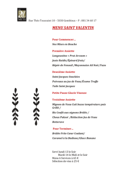 menu saint valentin