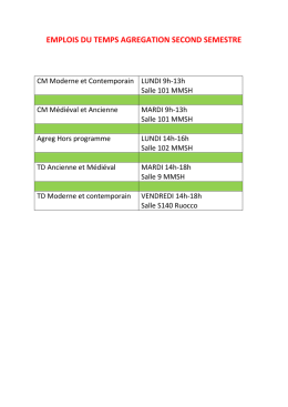 emplois du temps agregation second semestre