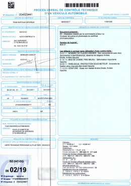 Contr&ocirc;le technique