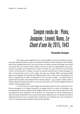 Chant d`une &icirc;le, 2015, 1h43