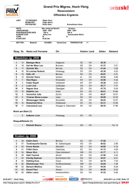 Grand Prix Migros, Hoch-Ybrig - Swiss-Ski