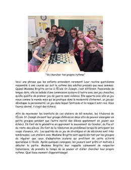 Va chercher ton propre rythme