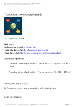 Traduction site web/Appli mobile