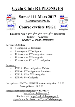 Affiche Course CC Replonges 2017